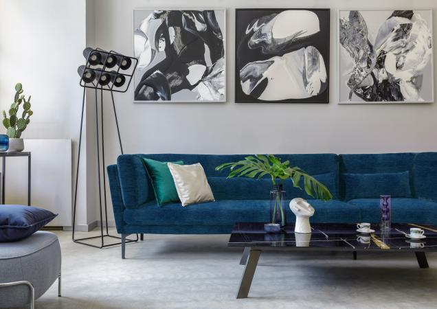 Blue amara sofa